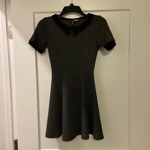 Elegant Dark Grey Short Sleeve Dress